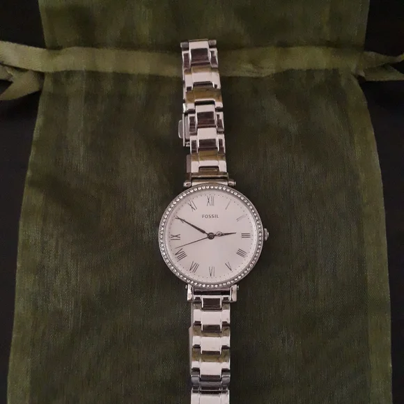 FOSSIL Silver Tone Watch With CZ - Picture 3 of 7